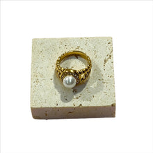 Load image into Gallery viewer, Sadie Pearls Gold Plated Ring - Lil Creations