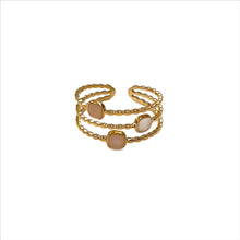Load image into Gallery viewer, Savannah Beige Gold Plated Ring - Lil Creations