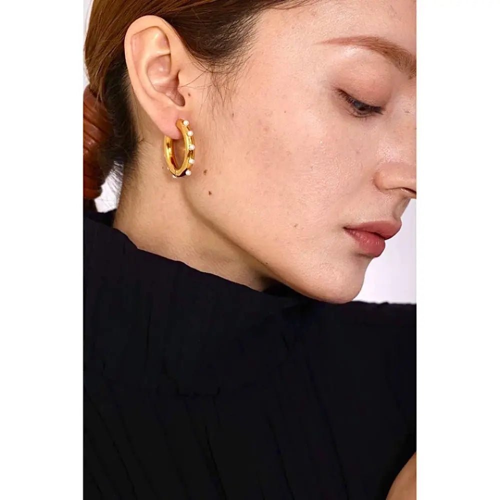 Brooklyn Pearls Gold Plated Earring - Lil Creations